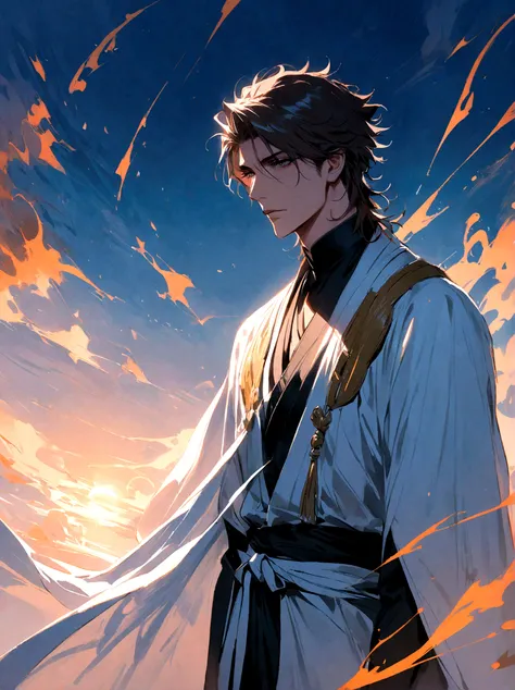 1boy, male focus, Aizen Sousuke, bleach, Las Noches, Hueco Mundo