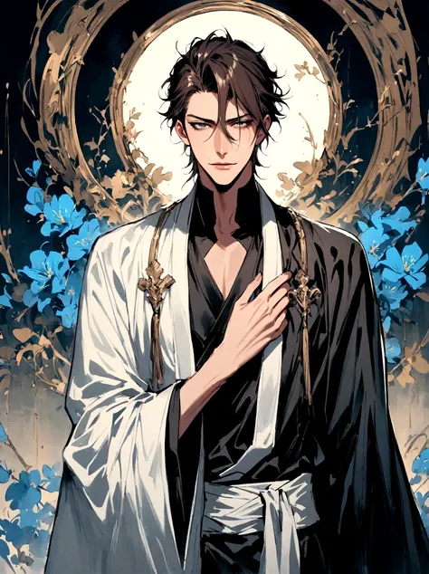 1boy, male focus, Aizen Sousuke, bleach, Las Noches, Hueco Mundo