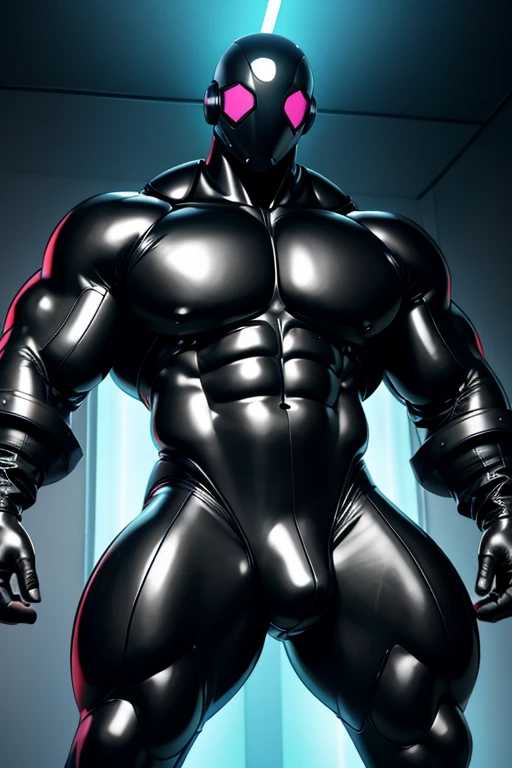 Drones converting a man into another obedient brainwashed faceless black rubber drone covered in shiny black rubber from head to toe. Nullified round polished black rubber head. Nullified crotch bulge covered in shiny black latex all over. Hyper muscles. B...