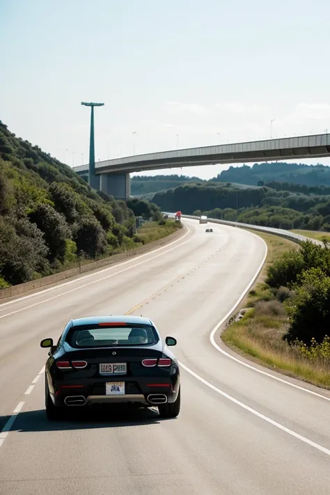 machine ( panomera) flies along the highway