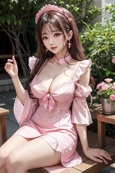 1 Arafad image of a group of Asian women posing for a photo，（pink color），cgstation trends，pink color皮膚，cgstation trends，pink color幫派肖像，January），ulzzang，（pink color），maid outfit, Trending on bbwchan, yanjun Chengt, Girls Generation, 淡pink color膚色，summer，Sho...