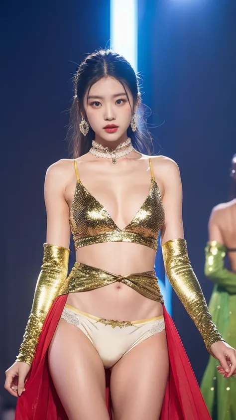 Arabian Light、Gorgeous outfit、Glittering costumes、Put your chest close、Panties digging into the crotch、Wear colorful, extravagant clothing、Open chest、I&#39;m not wearing anything underneath、See-through、Full Body Shot、20th Ayaka、NiziU AYAKA、 ４Ｋ、１People Wome...