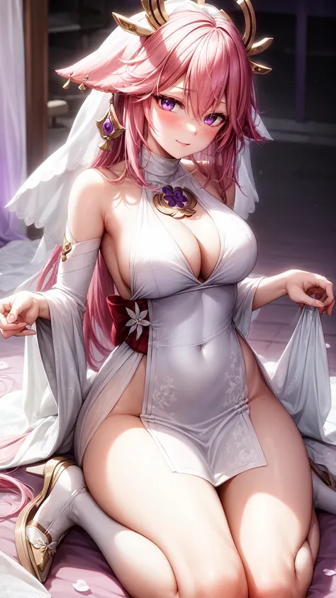 Yae Miko(purple eyes)(R-18)(wedding dress)