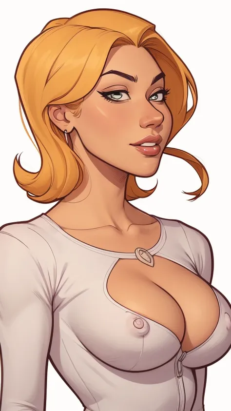 estilo de desenho animado:1.2), Yvonne Strahovski mulher Imagem de desenho animado de uma mulher , roupas sensuais , garota super fofa, authoritarian would be facial expressioncartoon style illustration, estilo de arte dos desenhos animados, estilo de arte...