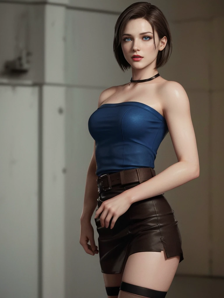 jill valentine, light blue eyes, (best quality, ultra-detailed), (realistic:1.37), beautiful and detailed face, ultra-realistic ...