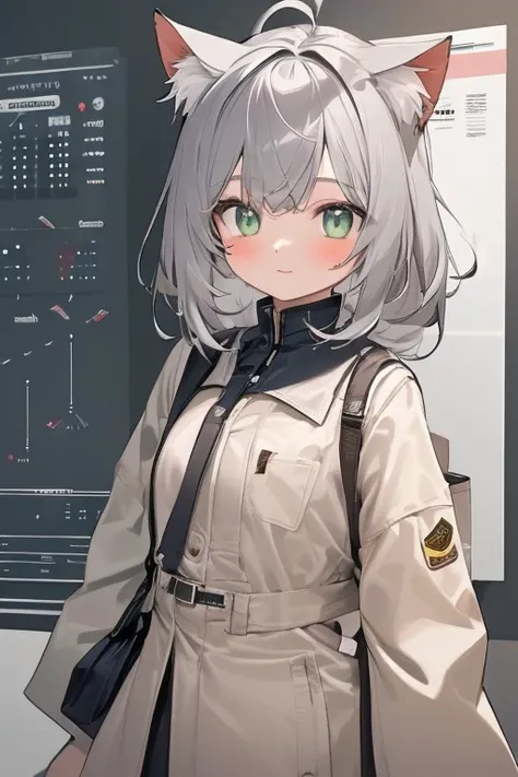 cat ears, grey hair, move chart, super detail, high quality