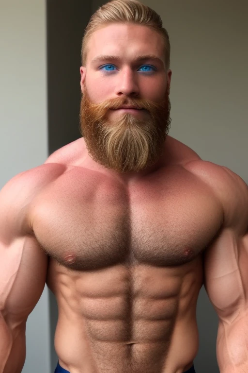 Perfect muscle god beard blonde beautiful blue eyes