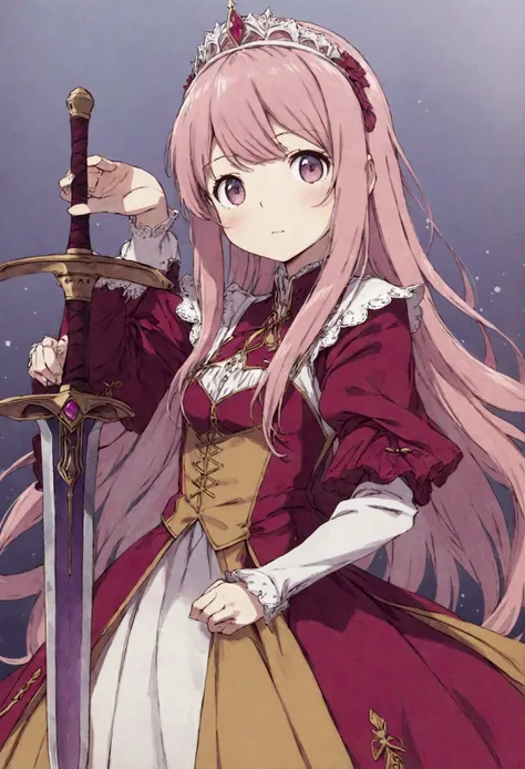 anime, female, heroine, long hair, dress, sword, princess, alchemist, pretty, cute, high definition 