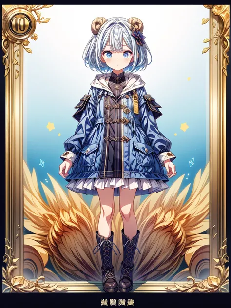 (((1girl)))、Star Fairy、vtuber-halfbody、(((highest quality、Masterpiece、The best composition、Golden Ratio、Official Art、Super detailed、Super detailedな目)))、ultra detailed, from front, headshot、 blue and white hair color、Short bangs above eyebrows、Short Hair、St...