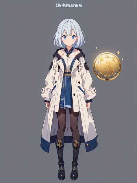 (((1girl)))、Star Fairy、vtuber-halfbody、(((highest quality、Masterpiece、The best composition、Golden Ratio、Official Art、Super detailed、Super detailedな目)))、ultra detailed, from front, headshot、 blue and white hair color、Short bangs above eyebrows、Short Hair、St...