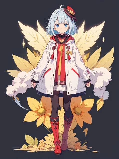 (((1girl)))、Star Fairy、vtuber-halfbody、(((highest quality、Masterpiece、The best composition、Golden Ratio、Official Art、Super detailed、Super detailedな目)))、ultra detailed, from front, headshot、 blue and white hair color、Short bangs above eyebrows、Short Hair、St...