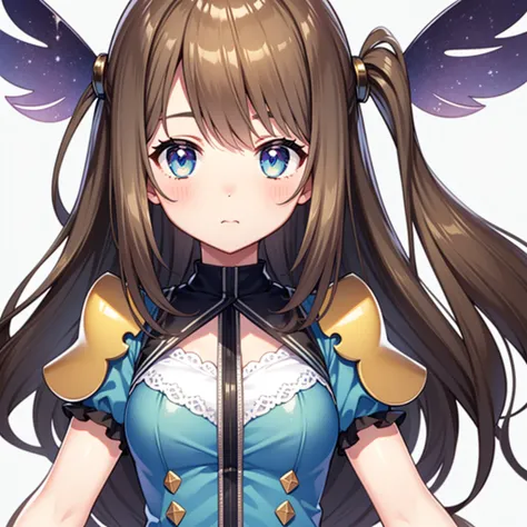 1girl、Close-up shot、Skinhead、vtuber half body、Golden Ratio、highest quality、Best illustrations、Very detailed、Upper Body、alone、1 girl、Looking into the camera、upright、Place your arms at your sides、Beautiful fine details、Concept Art、from the front、White Backgr...