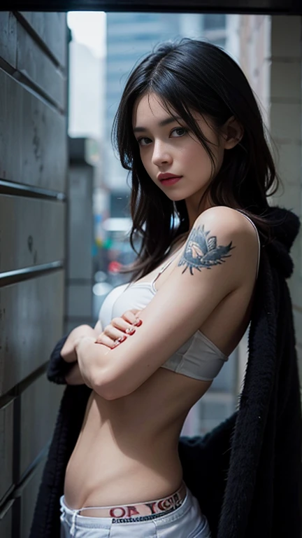 Dragon tattoo on body girl.