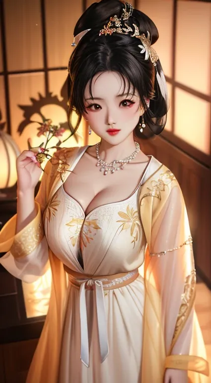 best quality, masterpiece, High resolution, 1 Girl, cheongsam, Hair accessories, necklace, Jewelry, Pretty Face, Above_Body, Tyndall effect, Reality, Dark Studio, Edge lighting, Two-tone lighting, (High Detail Skin:1.2), 8K uhd, Digital SLR Camera, soft li...