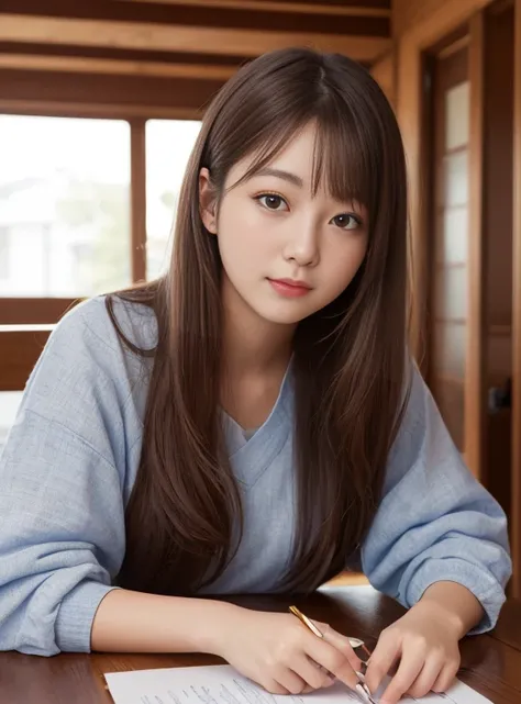 (8k, 超A high resolution, highest quality, Tabletop:1.2),(18-year-old:1.2)、(avert your eyes)、8k、Japanese girl&#39;s life々Beautiful portrait、Photorealistic、超A high resolution、highest quality、 (Quite large breasts、A toned and slender body:1.2)(Volleyball Club...