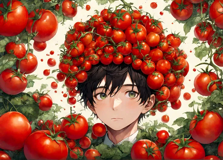 a man made out of many tomatos