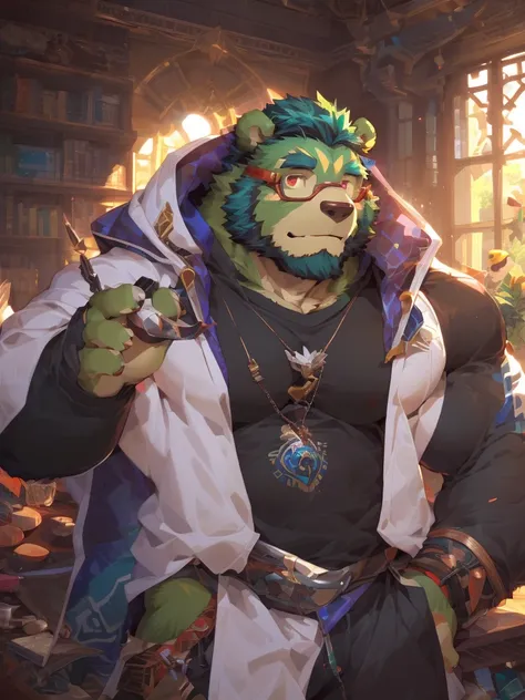 masterpiece ,best quality ,delicate face ,delicate eyes ,perfect anatomy ,Super detailed ,depth of field ,perfect lighting ,light particles ,Vibrant colors , sharp lineart, adventurer cloth ,masterpiece,high quality,anime,detailed eyes,furry male Green Bea...