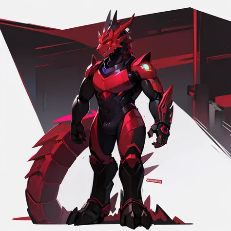 Robot Dragon，Red Dragon，Sentado no apartamento