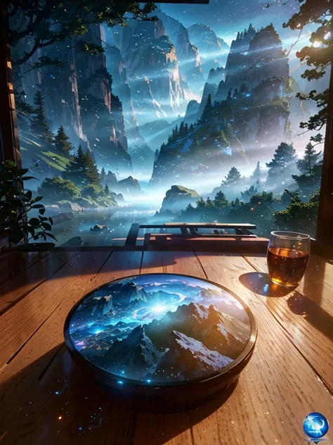 (Logo, Astonishing, 8K, On the table, RAW photos, Astonishing, Top quality, high quality, Very detailed, Particle Effects, dynamic effect, Ray Tracing, On the table, Practical, Ultra high quality, fantasy), Wind, Story Poems, The beauty of mountains and fo...