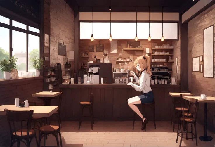 Anime, Coffee shop, café, 