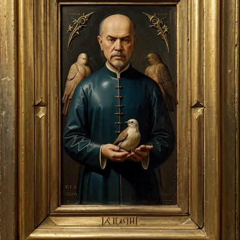 A masterful blend of history and art in thought-provoking photography. The Lenin icon is artistically combined with the works of famous Renaissance masters such as Pietro Lorenzetti, Duccio, Taddeo Gaddi, Chirisio di Giovanni da Murano, Cimabue, Simone Mar...