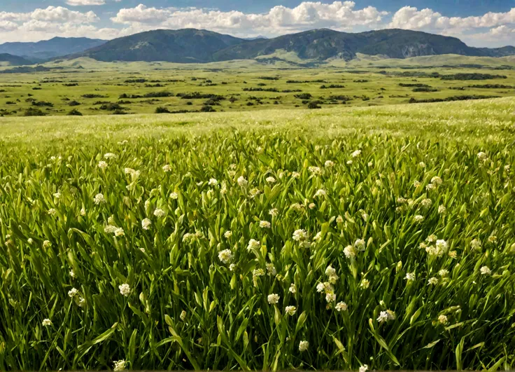 plains, terra seca, terra rachada, montanhas ao fundo, florido, relva, greenish plains, plano