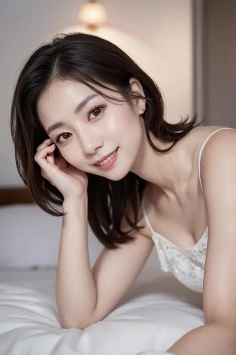 for website about beauty serum, somewhat intelligent look, res dress, best quality, highly detailed, ultra detailed, high resolution, absurdres, straight-on, a so beautiful japanese woman, 32 years old, applying beauty serum, looking at camera and smiling,...