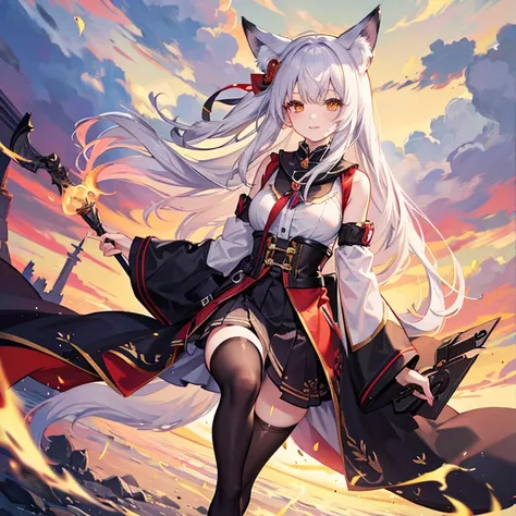 Fox Girl, Fox&#39;s Tail, Nine-Tailed Fox,Fox Ears, Black colored hair, Fox Makeup,One Girl、 Kimono with open chest, Body size is 100-70-90!、Nice body, Avatar, face, Open chest, lewd face, Dominant representation, naughty face,Big Breasts,Emphasize cleavag...