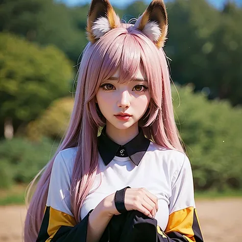 Fox Girl, Fox&#39;s Tail, Nine-Tailed Fox,Fox Ears, Black colored hair, Fox Makeup,One Girl、 Kimono with open chest, Body size is 100-70-90!、Nice body, Avatar, face, Open chest, lewd face, Dominant representation, naughty face,Big Breasts,Emphasize cleavag...