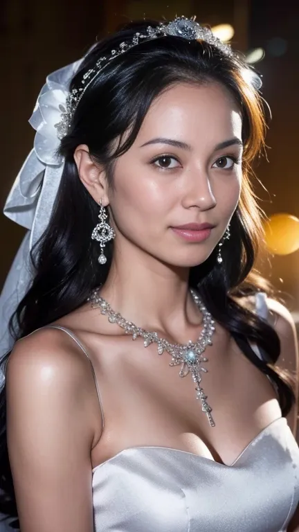 best quality, masterpiece, highres, 1girl,china wedding dress,hair ornament,necklace, jewelry,Beautiful face,upon_body, tyndall effect,photorealistic, dark studio, rim lighting, two tone lighting,(high detailed skin:1.2), 8k uhd, dslr, soft lighting, high ...