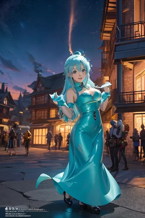 Anime characters posing in front of buildings，seven deadly sins anime，konosuba，konosuba anime style，Popular isekai anime，Reincarnation Shitara Slime Dattaken，Today’s featured anime stills，cartoon&quot;，Anime Visual，Reincarnated as a Slime，animation main vi...