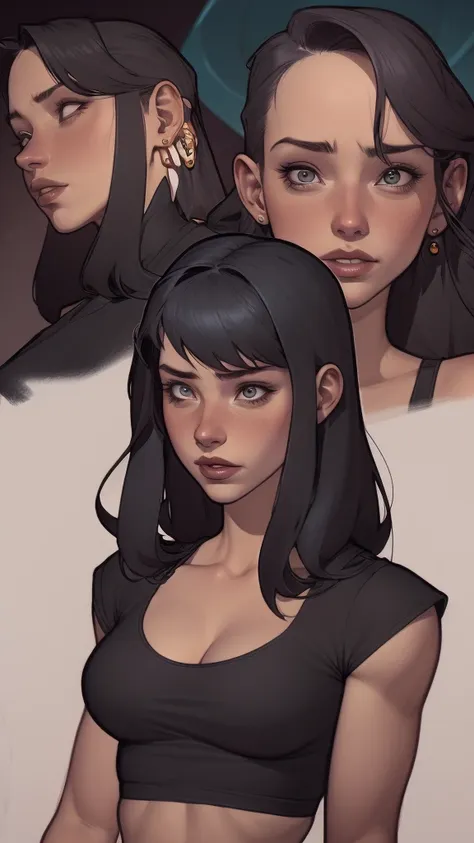 A closeup of a woman in a black top and a black bra, estilo de arte de charlie bowater, Estilo Charlie Bowater, retrato de vampiro, arte do personagem charlie bowater, Alena Aenami e Artgerm, Neoartcore e Charlie Bowater, Charlie Bowater cores ricas e prof...