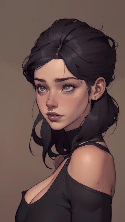 A closeup of a woman in a black top and a black bra, estilo de arte de charlie bowater, Estilo Charlie Bowater, retrato de vampiro, arte do personagem charlie bowater, Alena Aenami e Artgerm, Neoartcore e Charlie Bowater, Charlie Bowater cores ricas e prof...