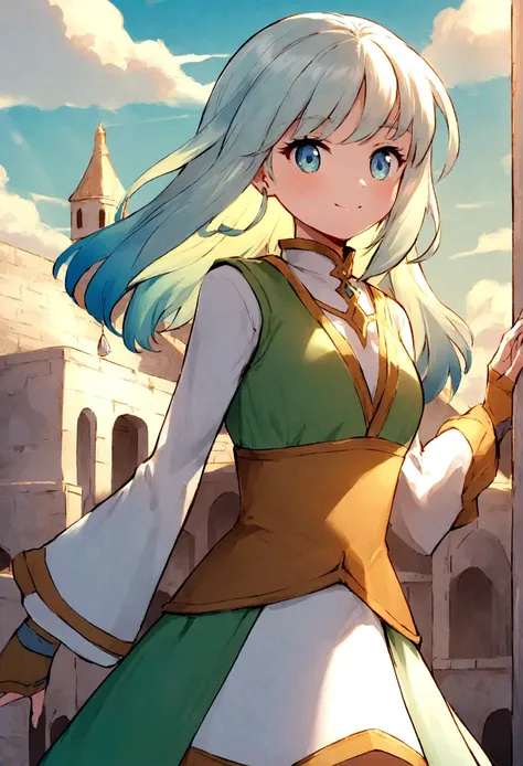 Elara, a young adventurer from a peaceful village in the Kingdom of Aldoria. Elara has always dreamed of adventures, but her life has been peaceful so far.