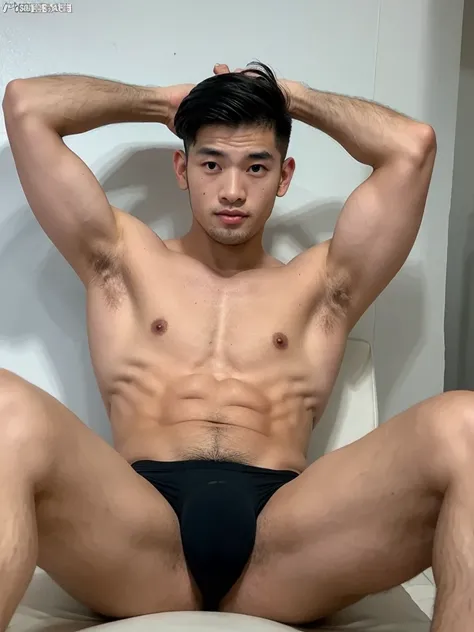 ((best quality)), (detailed), perfect face, HOMEM COREANO, SEM CAMISA, rosto bonito, PEITO MUSCULAR, volume na cueca, protuberance, grande, futurista, Corpo magro, rouco, magro, big nice protuberance, lindo ator coreano, poses sensuais, sensual, whole body...