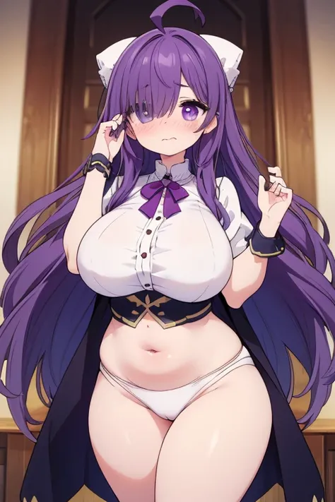 (masterpiece), (highest quality), ((Super detailed))、(super delicate)、Cute naughty Artificer mother、Pastel colors hair、(gigantic breasts:1.2, Thighs:1.2, thick legs:1.2, curvy:1.2, towering stature:1.5, massive fat, thick, unnatural belly)、Gorgeous、purple ...