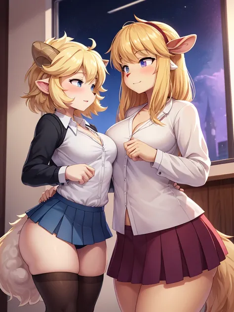 Hallucination, daydream , Fear , Fantastic , bokeh , hairy fur , tight fit skirt , white blouse , (mature wolf woman teacher) and (Fluffy Sheep boy student:1.3) , blondy , (flat chest) , Panty stocking , Seducer , Show secretly , school , Base of the tail ...