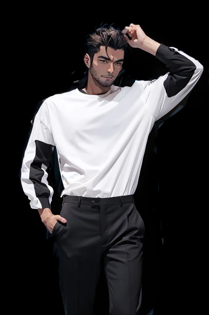 whiteＴshirt　Black trousers