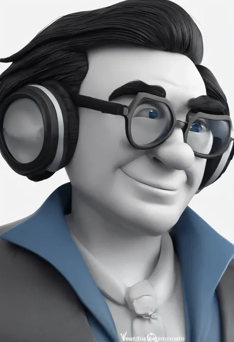 Cartoon character of a man in black glasses and blue shirt, um personagem animado, Caractere estilizado, animation style rendering, 3D estilizado, Arnold Maya rendering, Stylized 3D rendering, toon render screenshot, Personagem 3D, Personagem 3D, Stylized ...