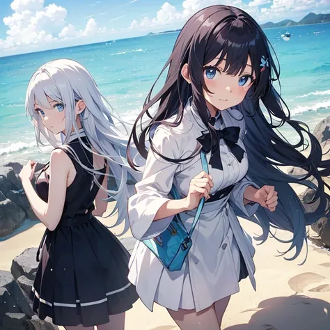 (top-quality、8K、masutepiece))Anime characters with long gray hair and blue eyes、anime visual of a young woman、Todays featured anime stills、white haired god、Official art、Anime visuals of cute girls、popular isekai anime、Tsuaii、Marisa Drizzle、Animated Movies、...