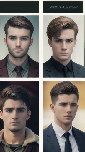 group of Young   irish men,  gathered together, focus on the characters faces, characters