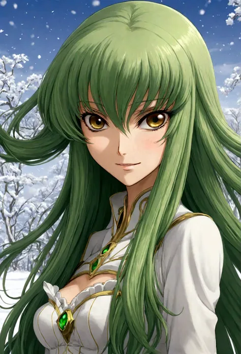 (1girl, code geass), c.c., "code geass lelouch of the rebellion", solo, (green hair), cc_codegeass, long hair, straight hair, ba...