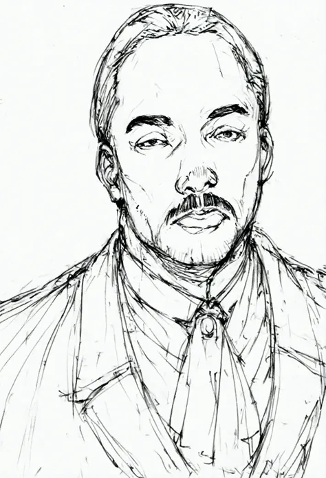 Martin Luther King JR , solo, bust closeup, white background, monochrome, line drawing, ((sketch))