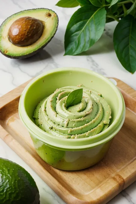 avocado butter in bioplastic packaging