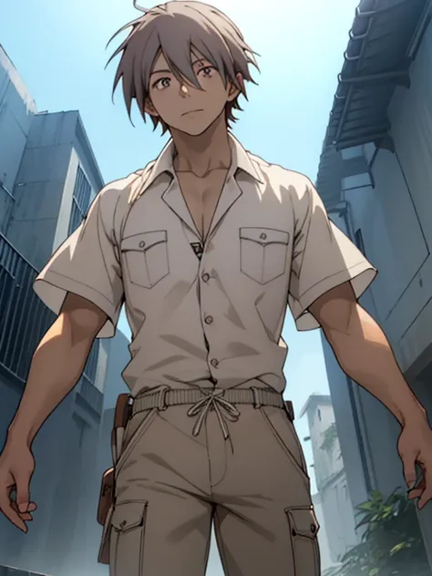 ayumu aikawa, cabello corto, Pelo gris, (Brown eyes:1.3), male focus,
ROMPER cabello corto, camisa abierta, white camisa, collared camisa, pantalones,
ROMPER outdoor, graveyard,
ROMPER looking at viewer, (tiro de vaquero:1.5),
ROMPER (obra maestra:1.2), me...