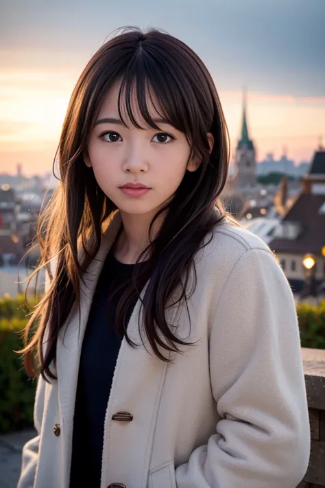  (8k, RAW Photos, highest quality, masterpiece:1.3), (Realistic, photo-Realistic:1.4), (Highly detailed 8k wallpaper), Sharp focus, Written boundary depth,
 Japanese Idols,very cute, Baby Face,(coat:1.3),(Long Hair :1.3), Upper Body, Highly detailed face a...