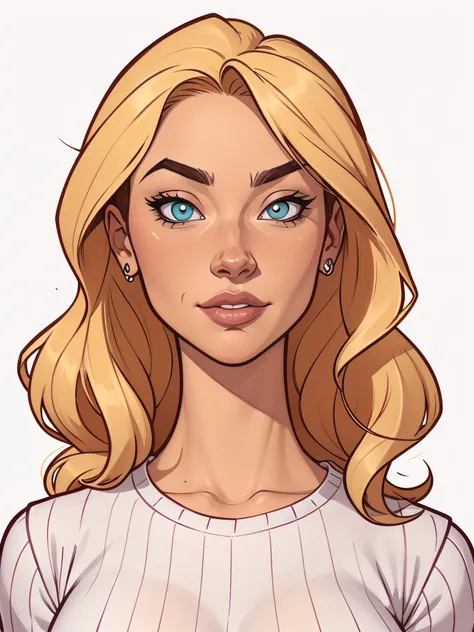 estilo de desenho animado:1.2), yvonne strahovski mulher imagem de desenho animado de uma mulher , roupas sensuais , garota supe...