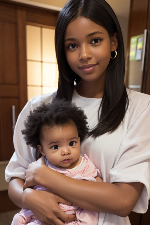 Negroid、female、Holding a baby