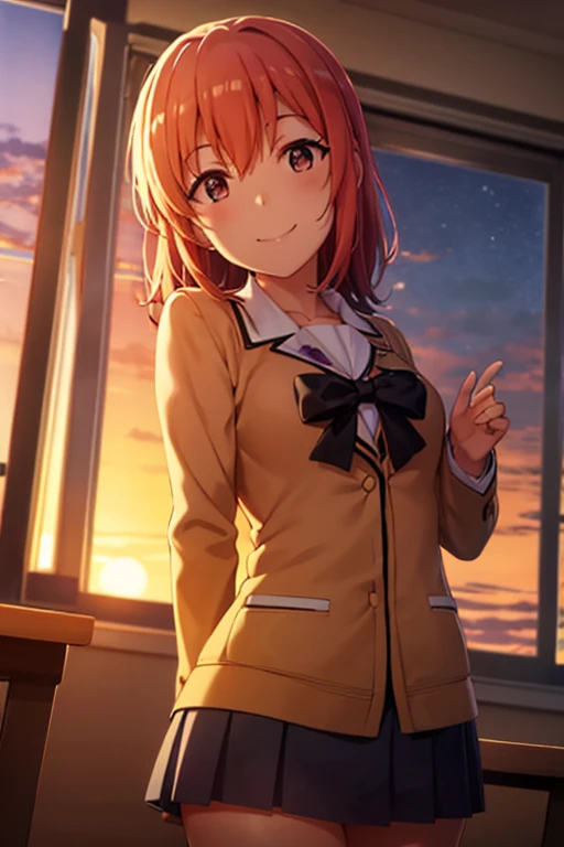 Smiling with the classroom sunset behind me、