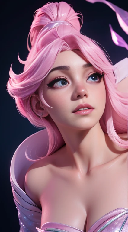 (elsa frozen-rose quartz su mezclando modelos .) (ultra fusion) highly detailed cg unity 8k wallpaper, style shot, complex, high...